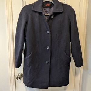 Vintage Alorna Women's Navy Pea Coat. Wool Blend. Size Large.
